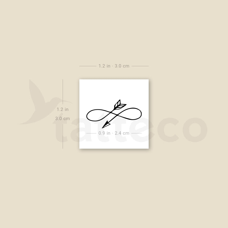 Small Infinity Arrow Temporary Tattoo - Set of 3