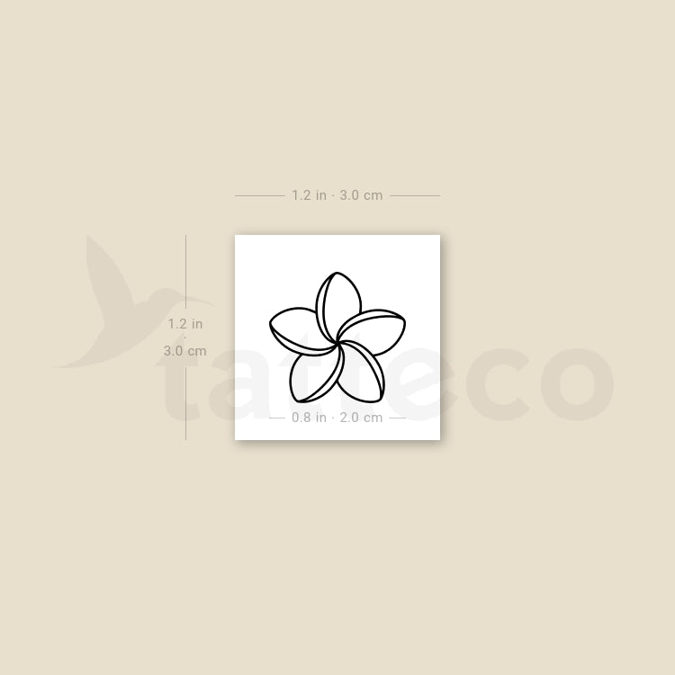 Plumeria Temporary Tattoo - Set of 3