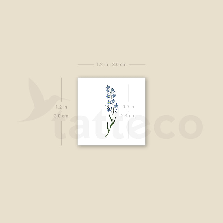 Little Watercolor Forget-me-not Temporary Tattoo - Set of 3