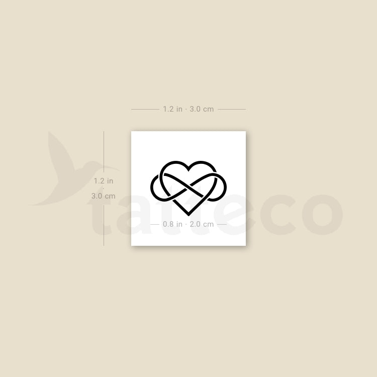 Small Intertwined Heart And Infinity Symbol Temporary Tattoo - Set of 3