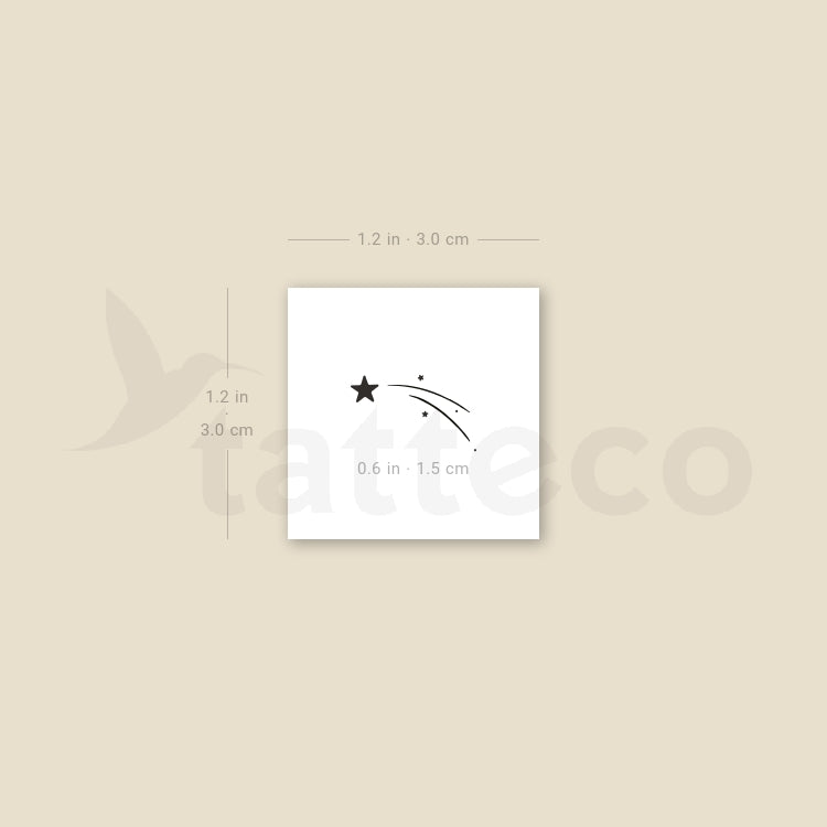Small Shooting Star Temporary Tattoo - Set of 3