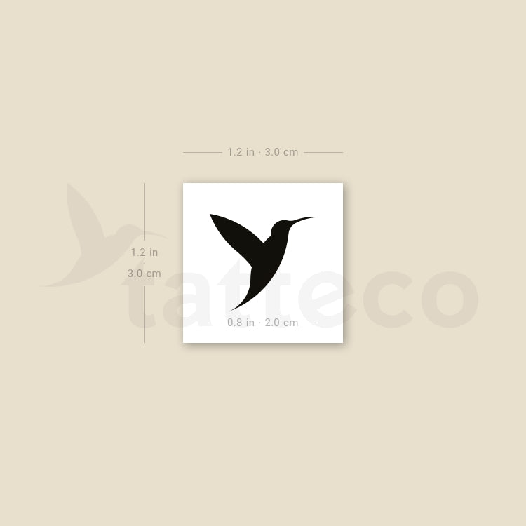 Hummingbird (Left) Temporary Tattoo - Set of 3