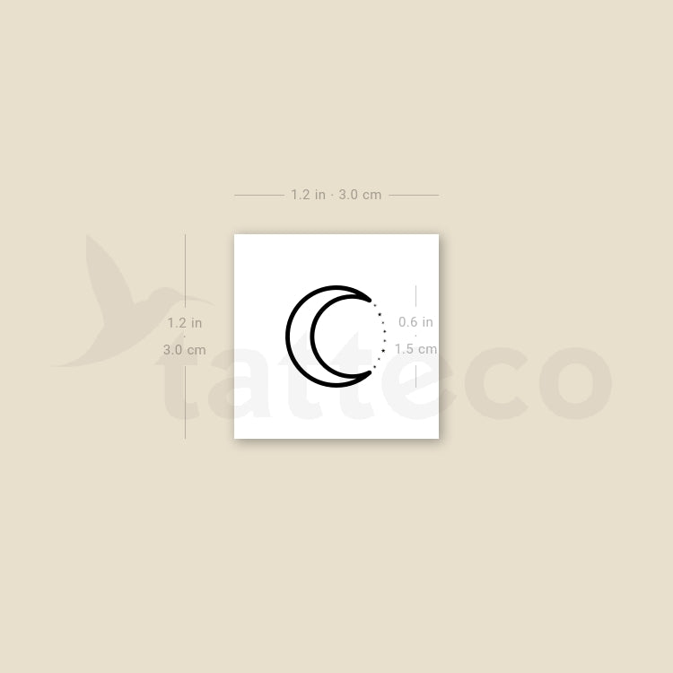 Moon and Dots Temporary Tattoo - Set of 3