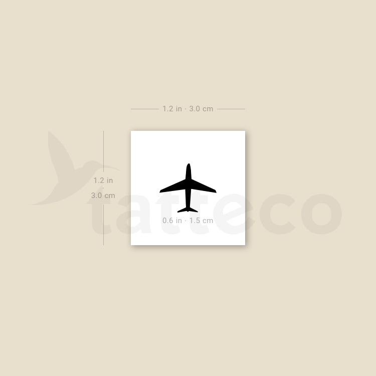 Tatuaje temporal minimalista de avión (juego de 3)