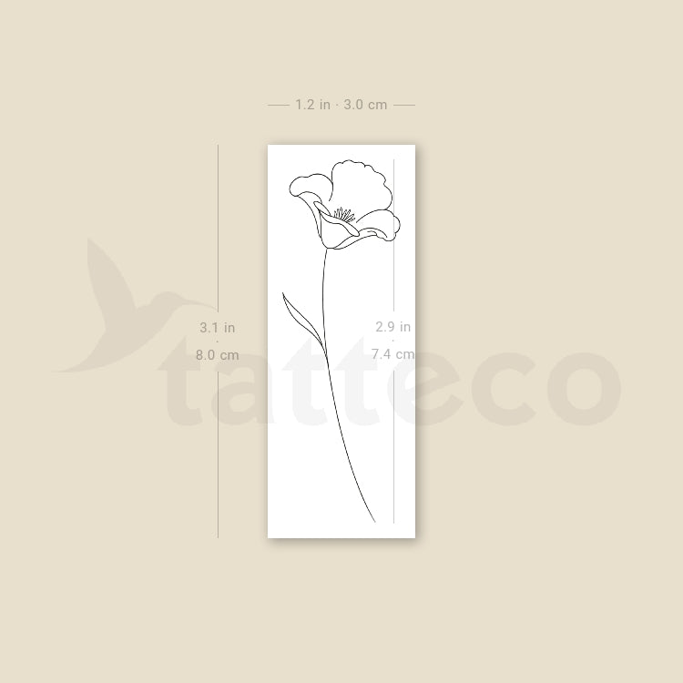 Poppy by Jakenowicz Temporary Tattoo - Set of 3