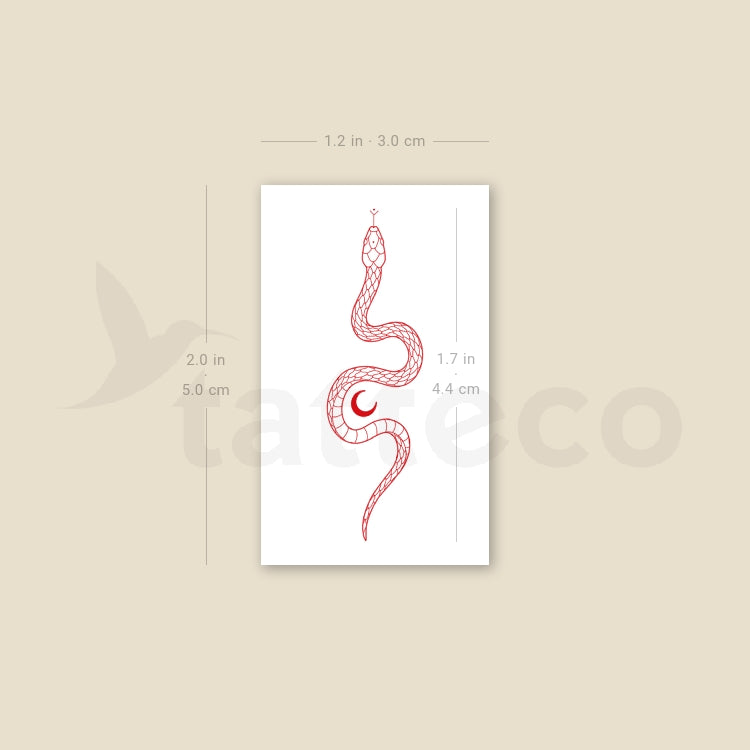 Tatuaje temporal "La serpiente Soma" [Roja] de Jakenowicz - Juego de 3