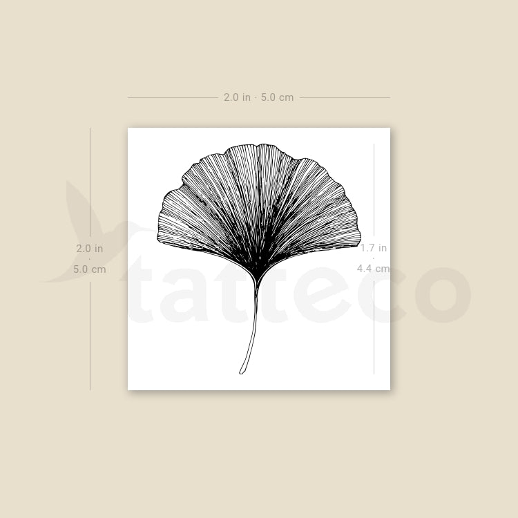 Ginkgo Leaf Temporary Tattoo - Set of 3