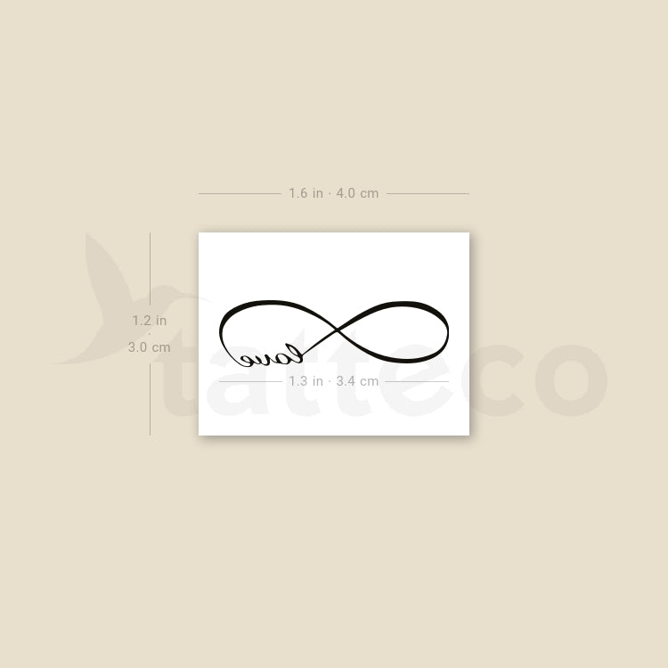 Fine Line Infinity Love Temporary Tattoo - Set of 3