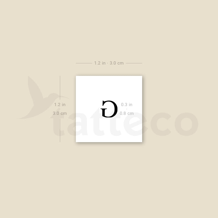 G Serif Capital Letter Temporary Tattoo - Set of 3