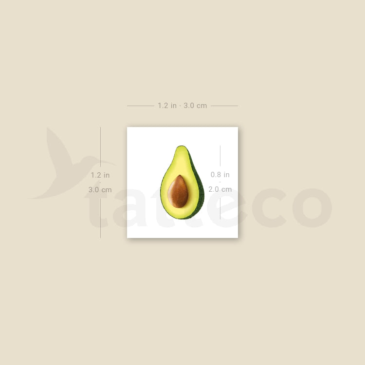 Tatuaje temporal de aguacate - Juego de 3