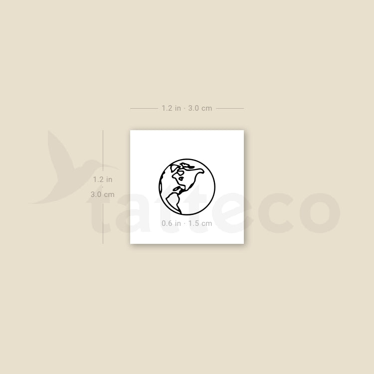 America Earth Temporary Tattoo (Set of 3)