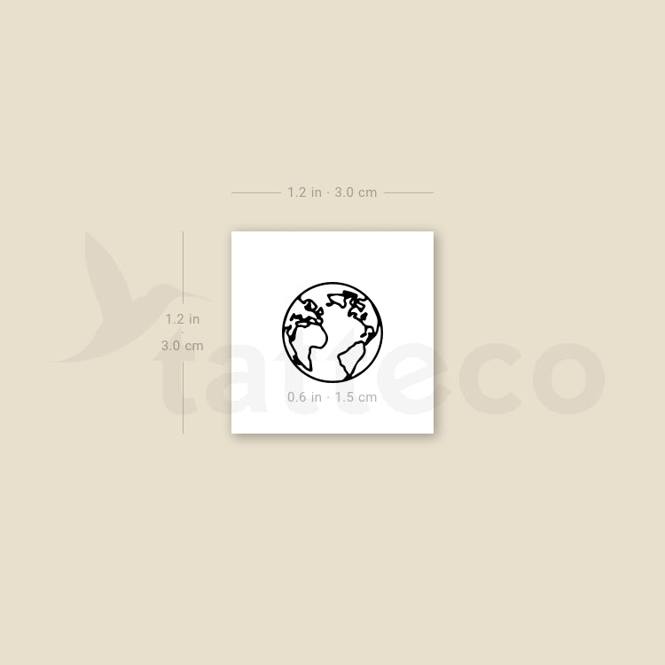 Atlantic Ocean Earth Temporary Tattoo (Set of 3)