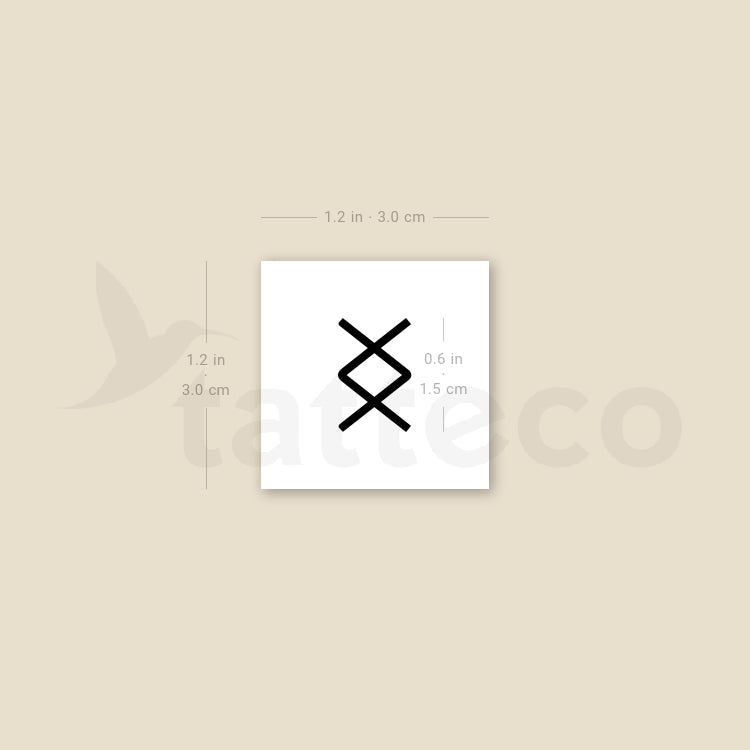 Minimalist Ingwaz Temporary Tattoo - Set of 3