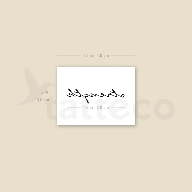 'Strength' Temporary Tattoo - Set of 3