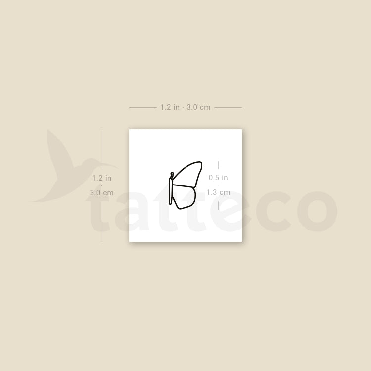 Left Half Butterfly Temporary Tattoo (Set of 3)