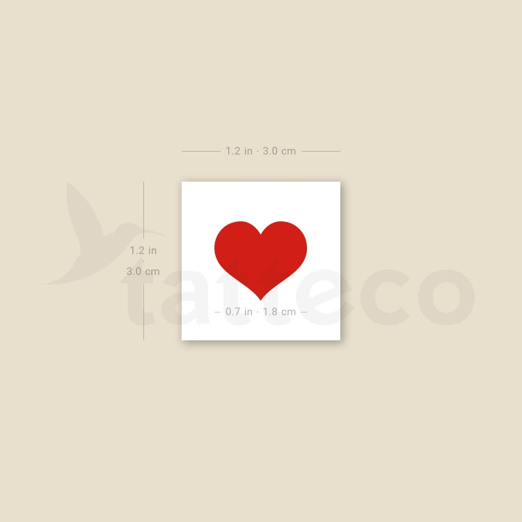 Red Heart Temporary Tattoo - Set of 3