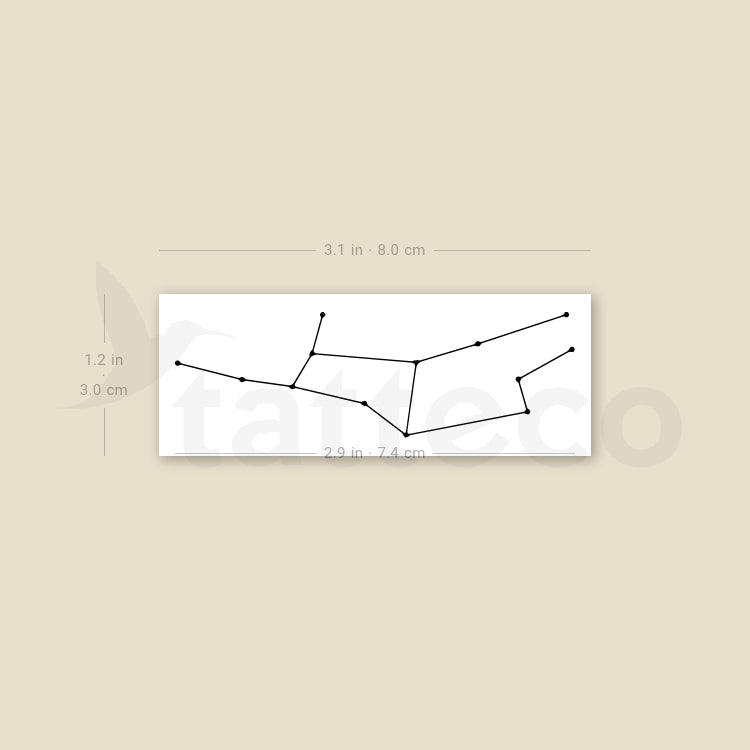 Tatuaje temporal de la constelación de Virgo (juego de 3)