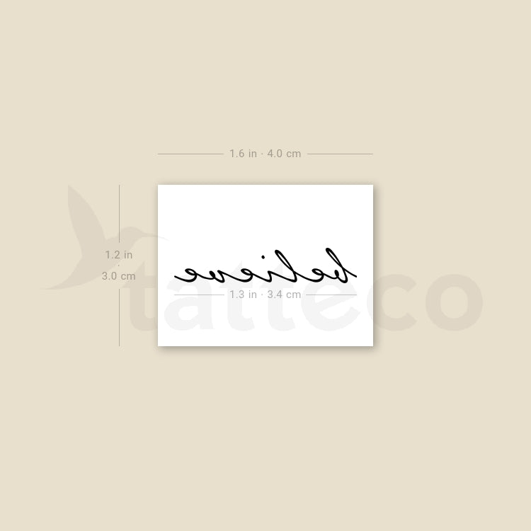 Believe Temporary Tattoo - Set of 3