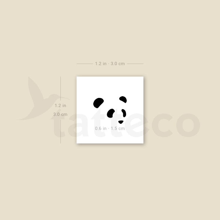 Panda Bear Face Temporary Tattoo - Set of 3
