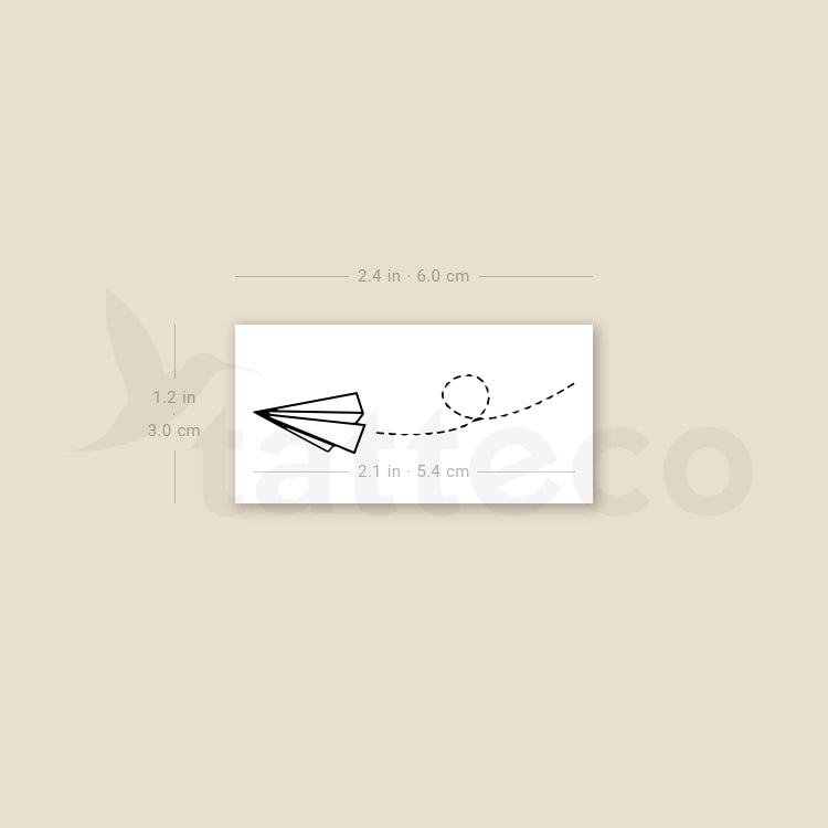 Flying Paper Plane Temporary Tattoo - Set of 3