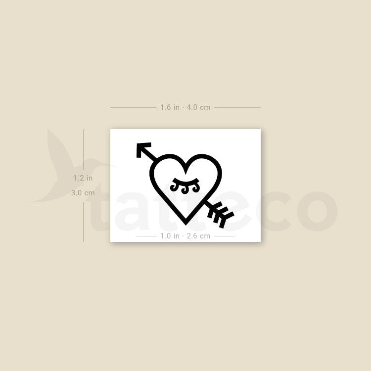 Tatuaje temporal de corazón y flecha de 1991.ink (juego de 3)
