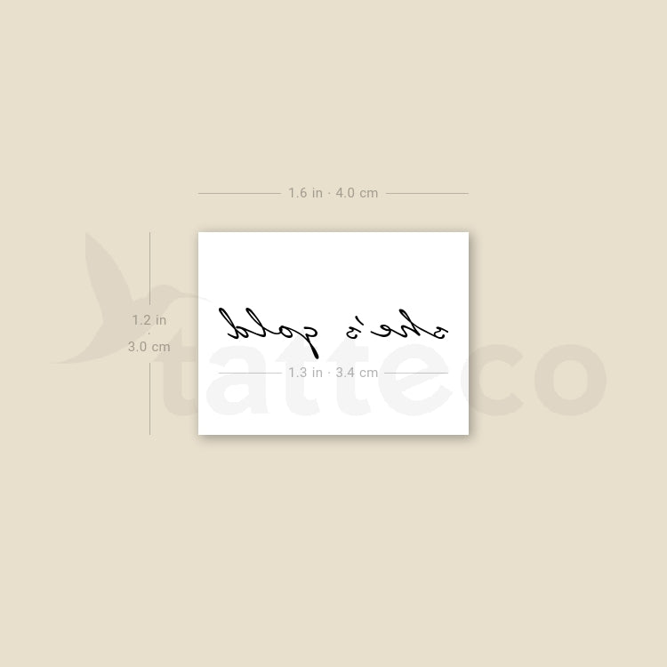 She's Gold Temporary Tattoo - Set of 3