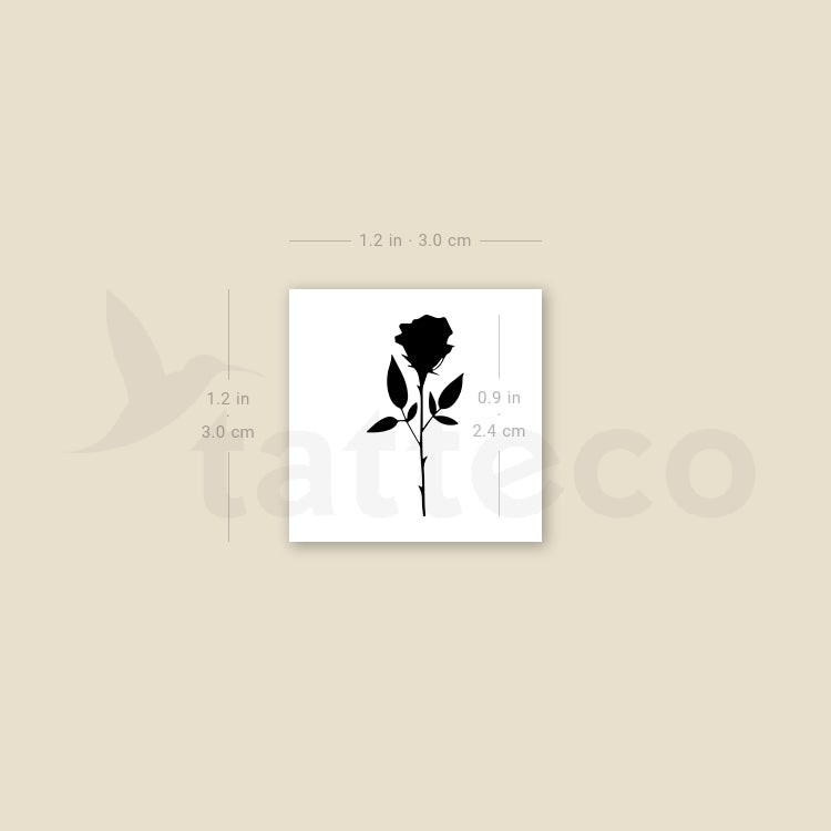 Black Rose Temporary Tattoo by 1991.ink - Set of 3