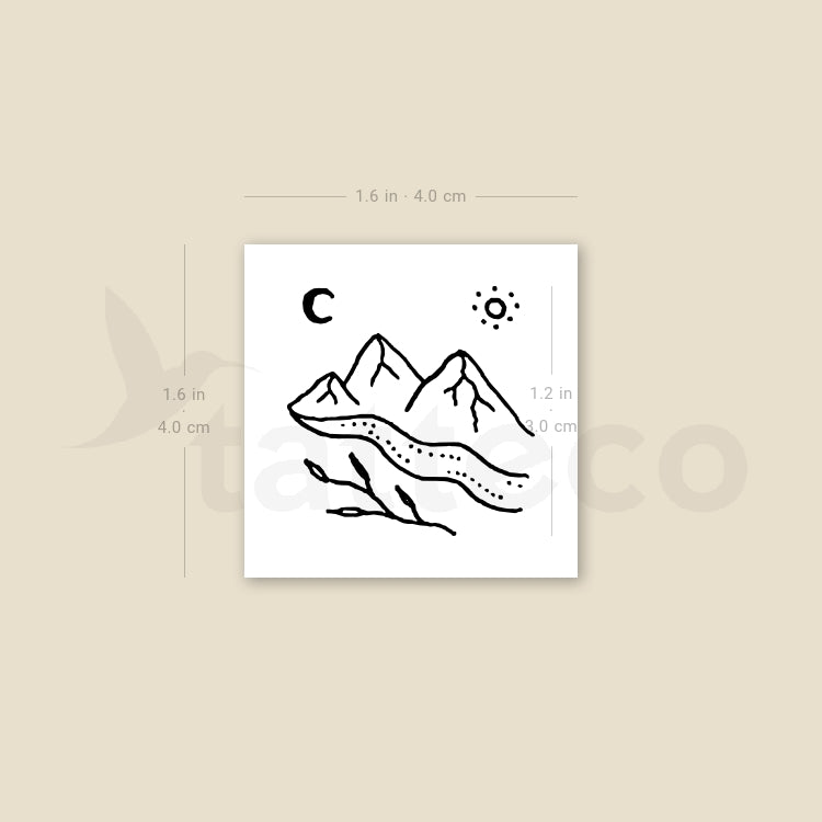 Mountain River Temporary Tattoo by Tukoi - Set of 3