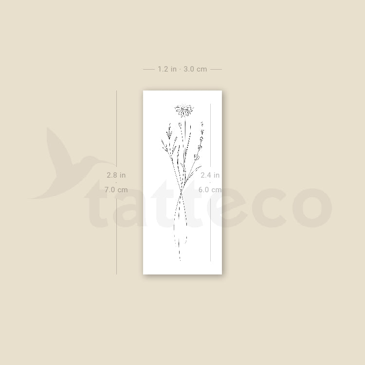 Flower Bouquet Nº2 Temporary Tattoo by Harmlessberry - Set of 3