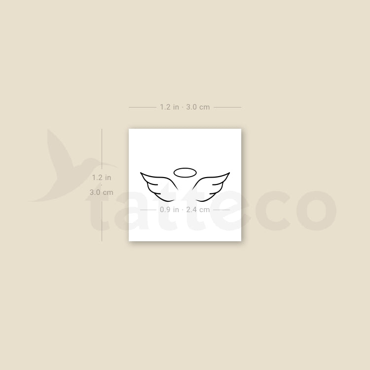 Angel Wings and Halo Temporary Tattoo - Set of 3