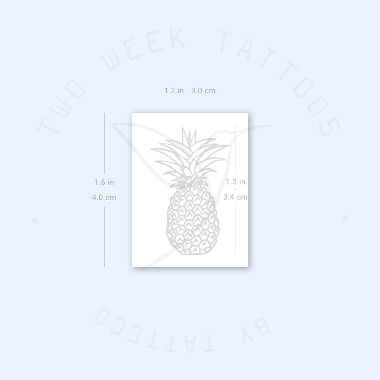 Tatuaje semipermanente de piña pequeña (juego de 2)