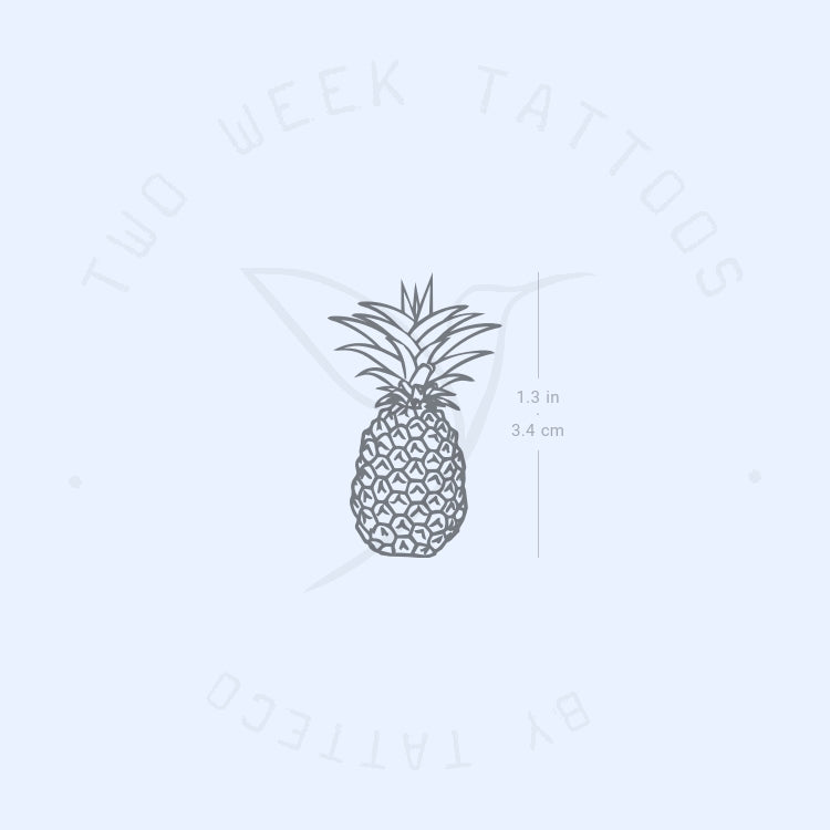 Tatuaje semipermanente de piña pequeña (juego de 2)