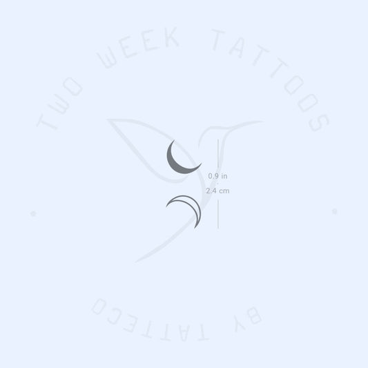 Tatuaje semipermanente de pareja en media luna (juego de 2)