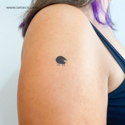 Tatuaje temporal de oveja negra - Juego de 3