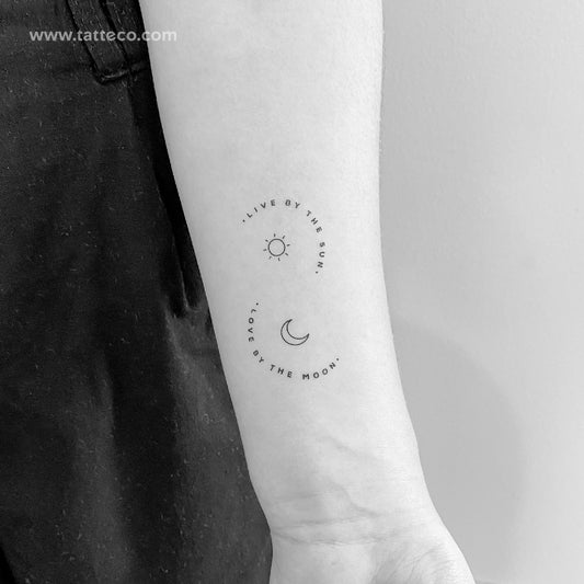 Tatuaje temporal "Vive al sol, ama a la luna" (juego de 3)