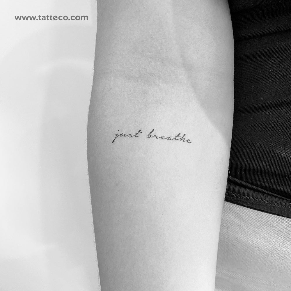 Tatuaje temporal "Just Breathe" - Juego de 3
