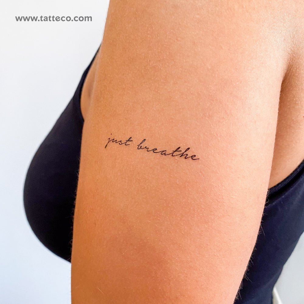 Tatuaje temporal "Just Breathe" - Juego de 3