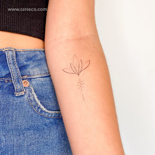 Tatuaje temporal de flor de loto de Harmlessberry (juego de 3)