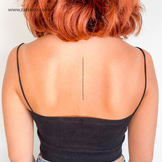 Tatuaje temporal de línea recta - Juego de 3