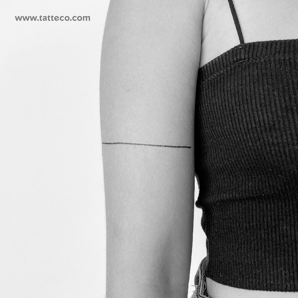 Straight Line Temporary Tattoo - Set of 3