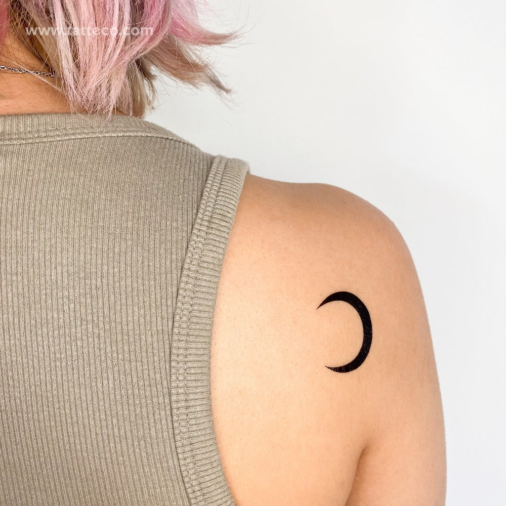 Black Crescent Temporary Tattoo - Set of 3
