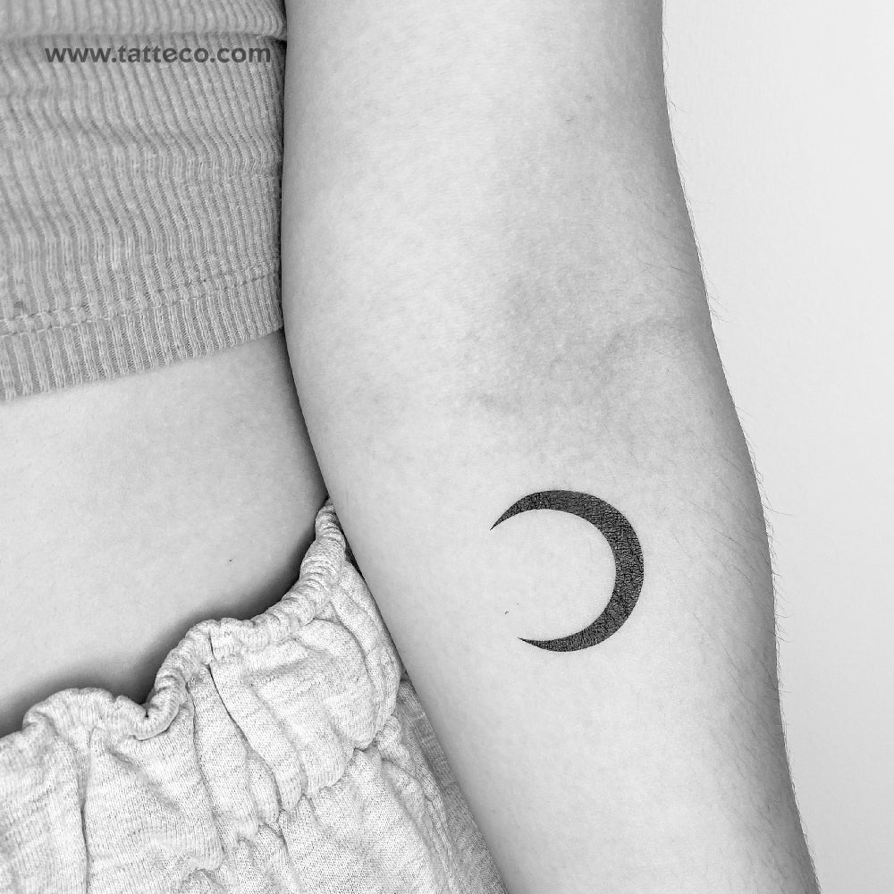 Black Crescent Temporary Tattoo - Set of 3