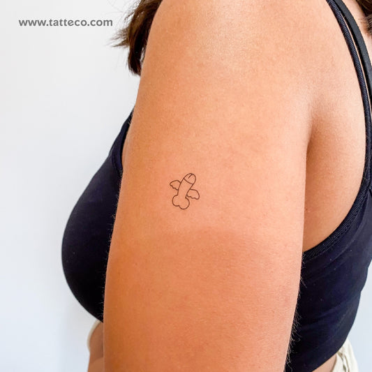 Flying Penis Temporary Tattoo - Set of 3