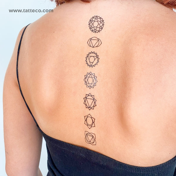 Chakras Temporary Tattoo - Set of 3