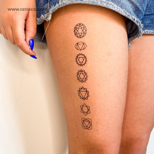 Tatuaje temporal de chakras - Juego de 3