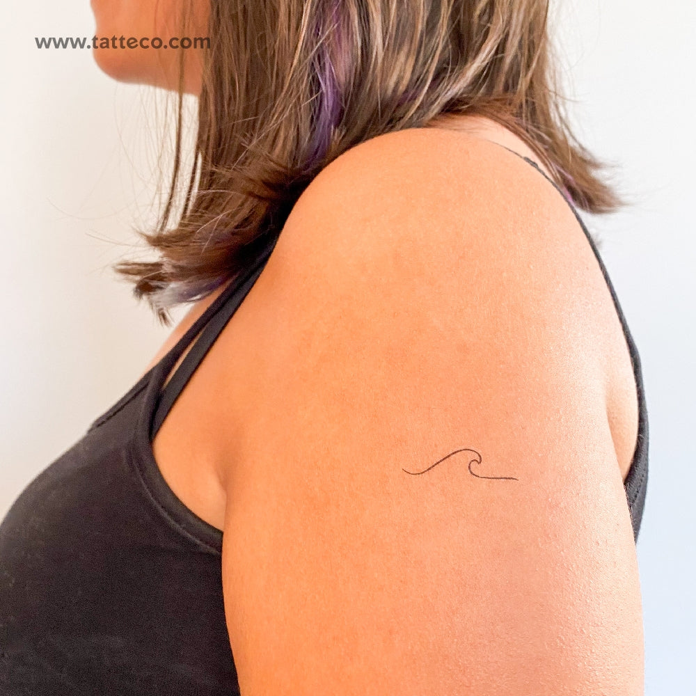 Minimalist Wave Temporary Tattoo - Set of 3