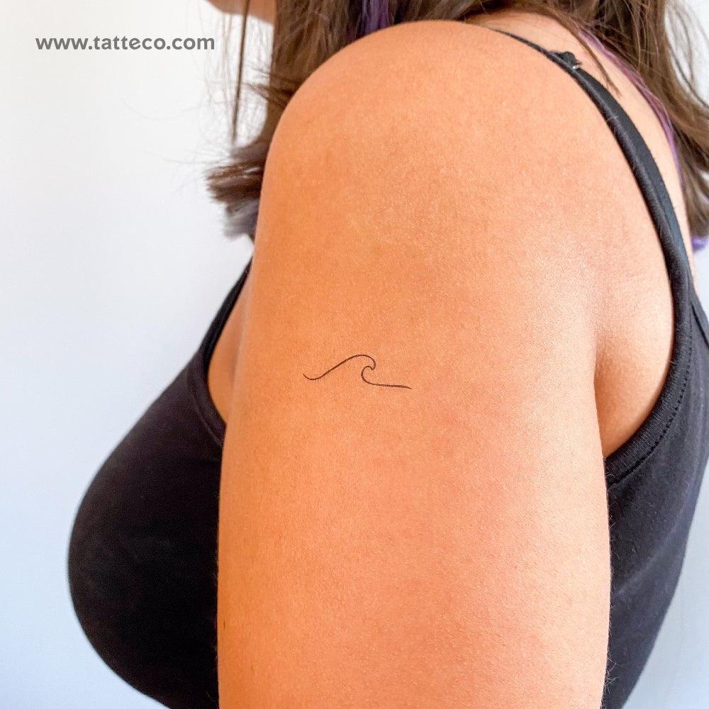 Minimalist Wave Temporary Tattoo - Set of 3