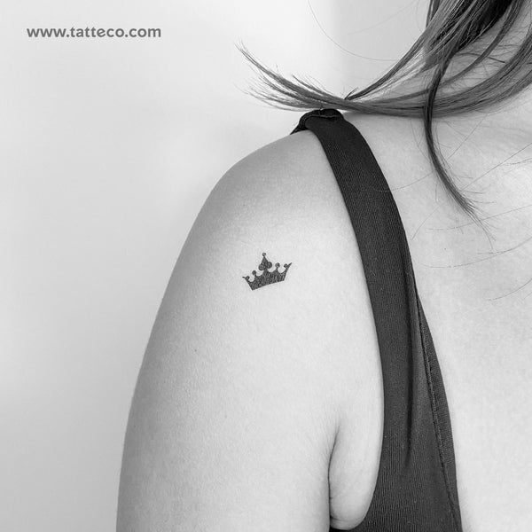 Small Black Crown Temporary Tattoo - Set of 3