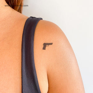 Small Gun Temporary Tattoo - Set of 3