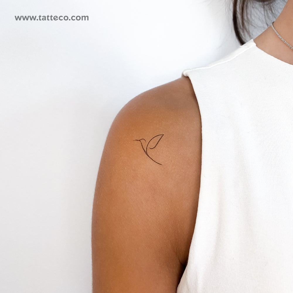 Minimalist Tatteco Hummingbird Temporary Tattoo - Set of 3